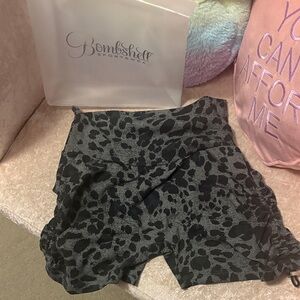 Bombshell Sportswear Charcoal Leopard Shorts Limited edition! XS! EUC!!